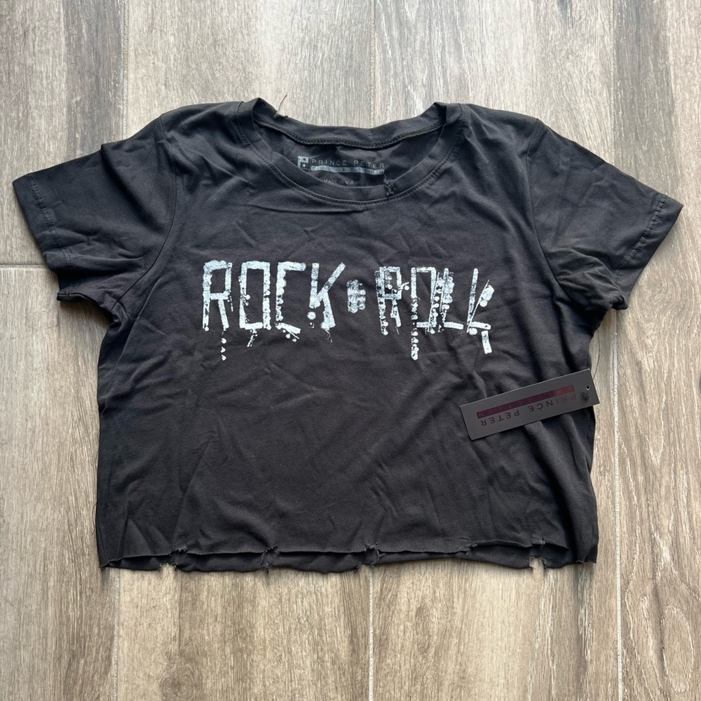 Prince Peter cropped rock and roll tee